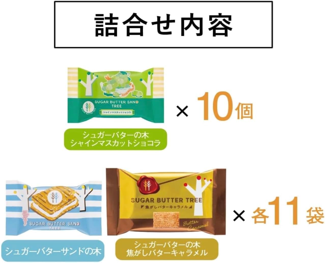 Amazon.co.jp: シュガーバターの木 サンドコレクション 32袋入り 3種